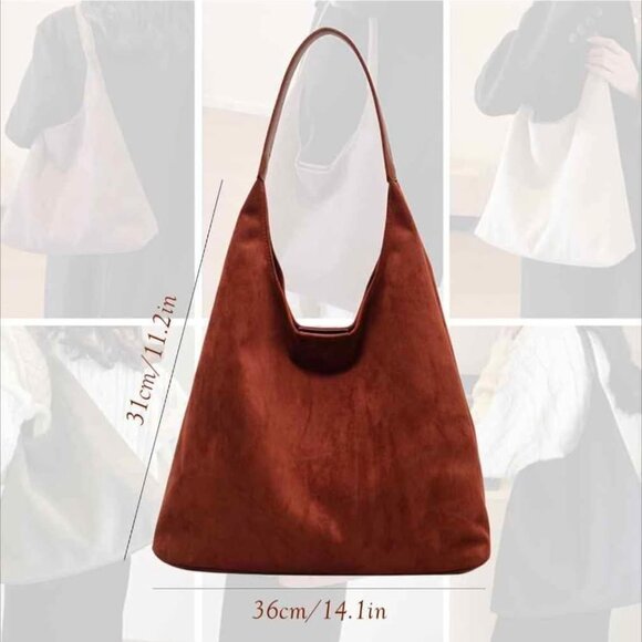 Suede Bag Suede Tote Bags, Suede Purse Tote Bag for Women Work Bags, Suede Slouc - Picture 4 of 7